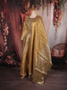 Antique Gold Sequins and Beads Embroidered Design Tissue Silk Fancy Wear Gown with Dupatta
