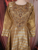 Antique Gold Sequins and Beads Embroidered Design Tissue Silk Fancy Wear Gown with Dupatta