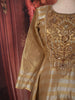 Antique Gold Sequins and Beads Embroidered Design Tissue Silk Fancy Wear Gown with Dupatta
