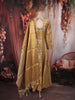Antique Gold Sequins and Beads Embroidered Design Tissue Silk Fancy Wear Gown with Dupatta