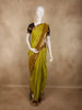 Antique Lime Green Checked Zari Woven Design Pure Kanchipuram Silk Saree with Contrast Zari Border