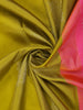 Antique Mustard Olive Floral Butta Zari Woven Design Pure Kanchipuram Silk Saree with Pink Zari Border