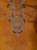 Antique Mustard Yellow Floral Zari Embroidered Design Satin Salwar Suit