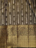 Antique Olive Brown Striped Woven Design Pure Kanchipuram Silk Saree with Zari Border