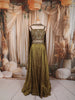 Antique Olive Green Heavy Sequins and Zardozi Embroidered Design Shimmer Party Wear Lehenga With Matching Choker  Dupatta