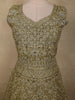 Antique Olive Green Heavy Zari and Sequins Embroidered Design Net Anarkali Gown with Dupatta