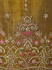 Antique Olive Mustard Green Floral Sequins and Beads Embroidered Design Organza Palazzo Suit with Dupatta