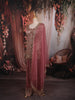 Antique Rose Heavy Sequins Kartana Beads Embroidered Design Tissue Silk Party Wear Palazzo Suit with Matching  Dupatta