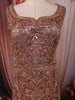 Antique Rose Heavy Sequins Kartana Beads Embroidered Design Tissue Silk Party Wear Palazzo Suit with Matching  Dupatta
