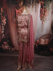 Antique Rose Heavy Sequins Kartana Beads Embroidered Design Tissue Silk Party Wear Palazzo Suit with Matching  Dupatta