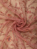 Antique Rose Pink Floral Embroidered Design Net Designer Saree
