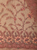 Antique Rose Pink Floral Embroidered Design Net Designer Saree