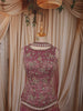Antique Rose Pink Floral Vine Sequins and Beads Embroidered Design Tissue Silk Party Wear Palazzo Suit with Matching Choker Dupatta