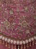 Antique Rose Pink Floral Vine Sequins and Beads Embroidered Design Tissue Silk Party Wear Palazzo Suit with Matching Choker Dupatta