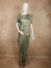 Antique Teal Green Floral Sequins and Zari Embroidered Design Tissue Banarasi Saree with Designer Border