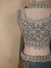 Antique Teal Green Sequin and Beads Embroidered Design Organza Lehenga with Dupatta