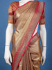 Antique Gold Floral Woven Banarasi Silk Saree - Diadem