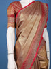 Antique Gold Floral Woven Banarasi Silk Saree - Diadem