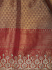 Antique Gold Floral Woven Banarasi Silk Saree - Diadem