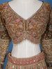 Antique Gold Sequin Embroidery Bridal Net Lehenga - Diadem