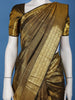 Antique Gold Woven Floral Design Zari Border Silk Saree - Diadem