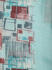 Aqua Blue Abstract Printed Design Blended Cotton Saree