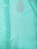 Aqua Blue Butta Woven Design Pure Kanchipuram Silk Saree with Contrast Red Blouse
