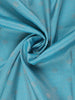 Aqua Blue Butta Woven Design Kanchipuram Silk Saree With Korvai Silver Border