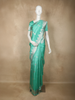 Aqua Blue Butta Zari Woven Design Pure Banarasi Saree with Silver Zari Border