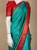 Aqua Blue Butta Zari Woven Design Pure Kanchipuram Silk Saree with Contrast Border