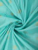 Aqua Blue Butta Zari Woven Design Pure Kanchipuram Silk Saree with Contrast Zari Border