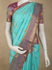 Aqua Blue Butta Zari Woven Design Pure Kanchipuram Silk Saree with Contrast Zari Border