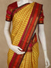 Mustard Yellow Checked Woven Design Pure Kanchipuram Silk Saree with Contrast Paisley Border