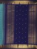 Aqua Blue Checked Zari Woven Design Pure Kanchipuram Silk Saree with Contrast Zari Border