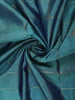 Aqua Blue Checked Zari Woven Design Pure Kanchipuram Silk Saree with Contrast Zari Border