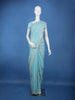 Aqua Blue Embroidered Sequin Organza Saree - Diadem