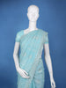 Aqua Blue Embroidered Sequin Organza Saree - Diadem