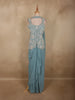Aqua Blue Floral Beads Embroidered Design Georgette Skirt Top with Choker Dupatta