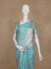Aqua Blue Floral Designed Art Silk Saree