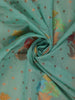 Aqua Blue Floral Designed Art Silk Saree Zari Border