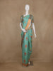 Aqua Blue Floral Designed Art Silk Saree Zari Border