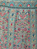Aqua Blue Floral Embroidered Net Lehenga for Brides - Diadem
