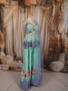 Aqua Blue Floral Mirror and Beads Embroidered Design Tussar Silk Peplum Palazzo Suit with Matching Dupatta