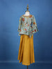 Aqua Blue Floral Printed Cotton Palazzo Suit - Diadem
