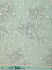 Aqua Blue Floral Printed Design Chiffon Party Wear Saree with Lace Border