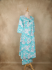 Aqua Blue Floral Printed Design Cotton Co-ord Set