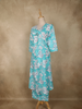 Aqua Blue Floral Printed Design Cotton Co-ord Set