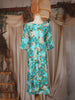 Aqua Blue Floral Printed Design Cotton Kurti