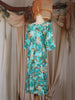 Aqua Blue Floral Printed Design Cotton Kurti
