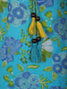 Aqua Blue Floral Printed Design Cotton Straight Cut Salwar Suit with Dupatta